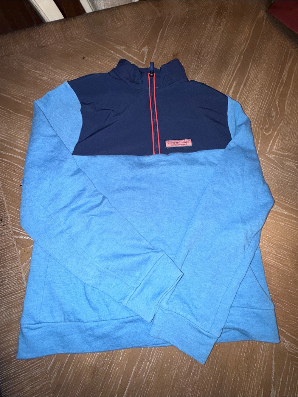 Vineyard Vines Performance Blue & Red Half Zip Pullover Sweater Jacket Sz L 16